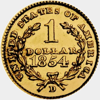 1854-D  One Dollar reverse