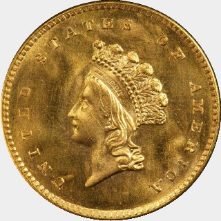 1854  One Dollar obverse