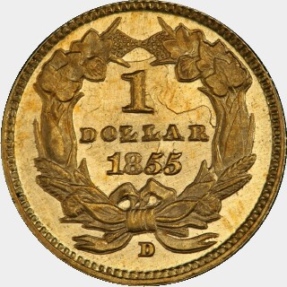 1855-D  One Dollar reverse