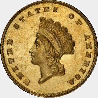 1855-D  One Dollar obverse