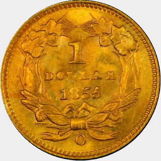 1855-O  One Dollar reverse