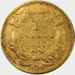 1857-C  One Dollar reverse