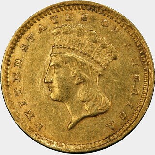 1857-C  One Dollar obverse