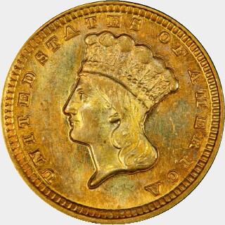 1857-D  One Dollar obverse