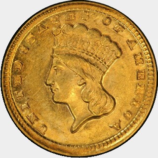 1858-D  One Dollar obverse