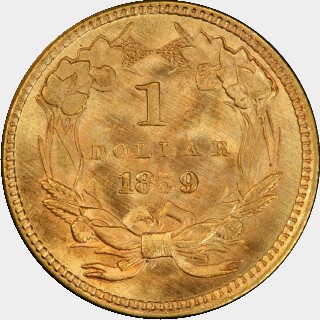 1859  One Dollar reverse