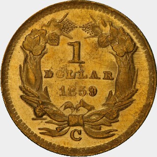 1859-C  One Dollar reverse