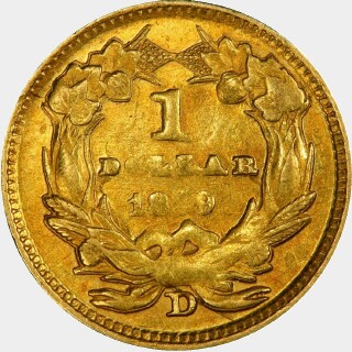 1859-D  One Dollar reverse
