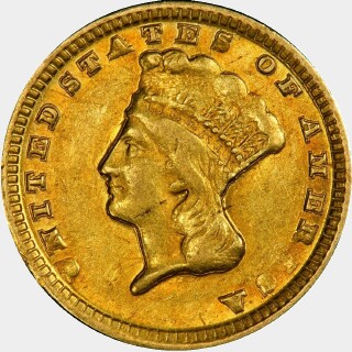 1859-D  One Dollar obverse