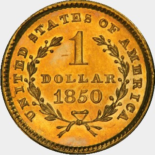 1850 Proof One Dollar reverse