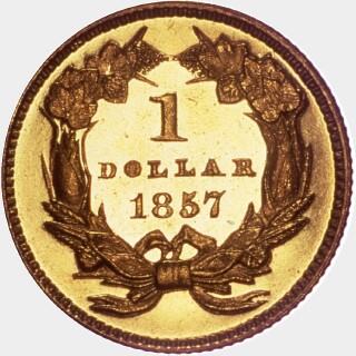 1857 Proof One Dollar reverse