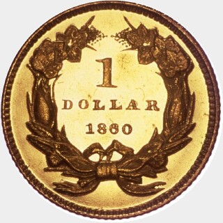 1860 Proof One Dollar reverse