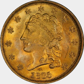 1835  Two and a Half Dollar obverse