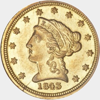 1843-C  Two and a Half Dollar obverse