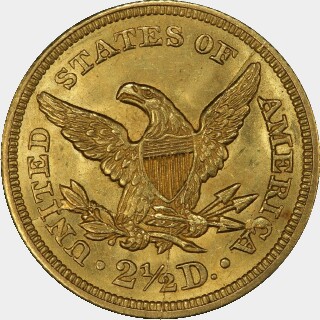 1845  Two and a Half Dollar reverse