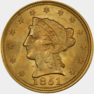 1851  Two and a Half Dollar obverse