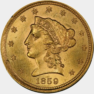 1859  Two and a Half Dollar obverse