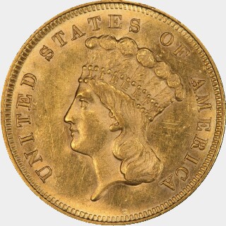 1855-S  Three Dollar obverse