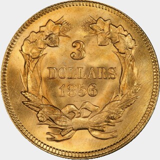 1856  Three Dollar reverse