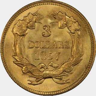 1857  Three Dollar reverse