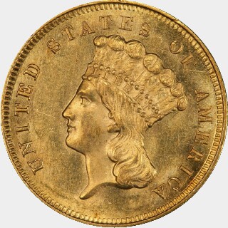 1857-S  Three Dollar obverse