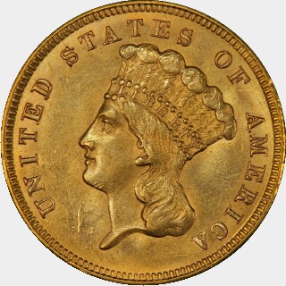 1860-S  Three Dollar obverse