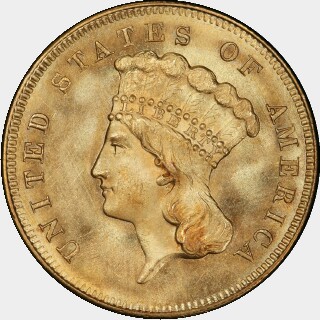 1864  Three Dollar obverse