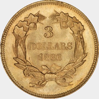 1866  Three Dollar reverse