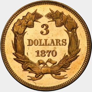1870  Three Dollar reverse