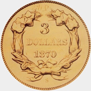 1870-S  Three Dollar reverse