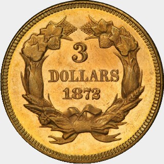 1872  Three Dollar reverse