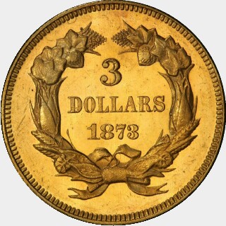 1873  Three Dollar reverse