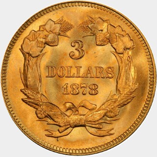 1878  Three Dollar reverse