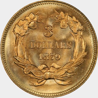 1879  Three Dollar reverse