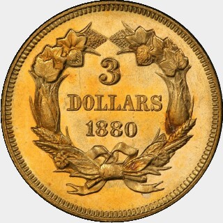 1880  Three Dollar reverse