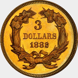 1882  Three Dollar reverse