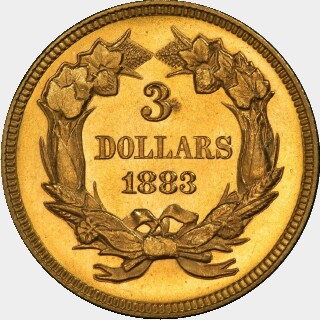 1883  Three Dollar reverse