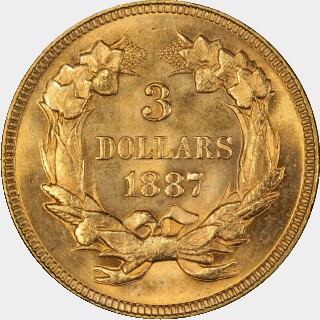 1887  Three Dollar reverse