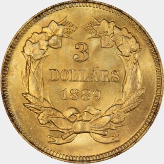 1889  Three Dollar reverse
