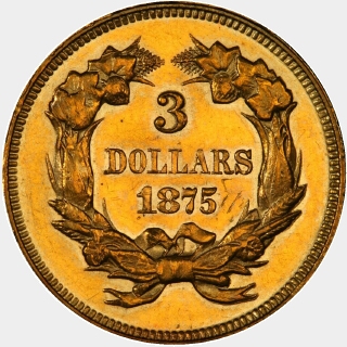 1875  Three Dollar reverse