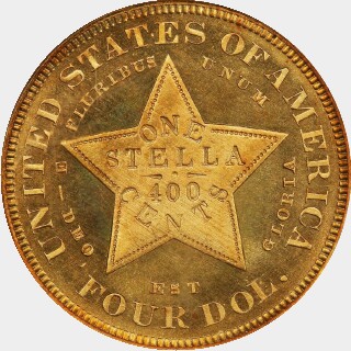 1880 Proof Four Dollar reverse
