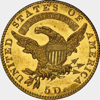 1825/4  Five Dollar reverse