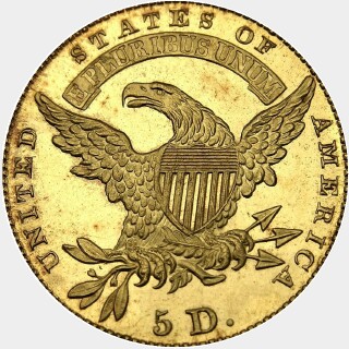 1829 Proof Five Dollar reverse