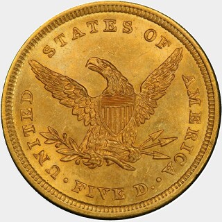1839  Five Dollar reverse