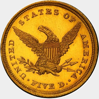 1839-C  Five Dollar reverse