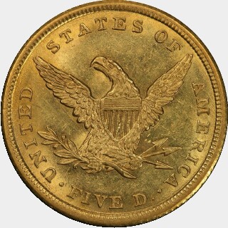 1840  Five Dollar reverse