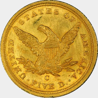 1840-C  Five Dollar reverse