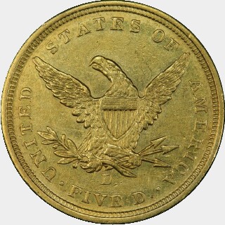 1840-D  Five Dollar reverse