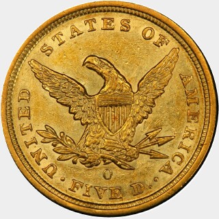 1840-O  Five Dollar reverse