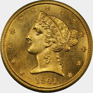 1841  Five Dollar obverse